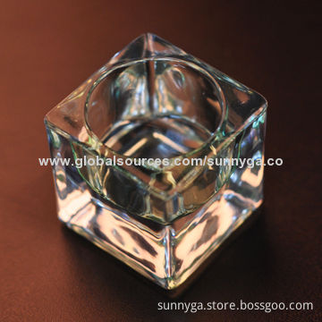 Square Candle Holder Tea Light Glass